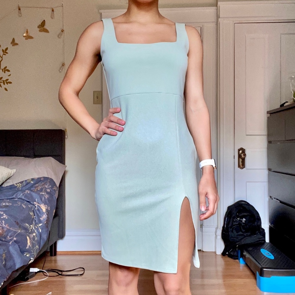 Missguided Green Midi Dress